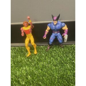 Kylun & Wolverine X Men Action Figures Lot (2) Vtg‎ 1990s Toy Biz Marvel